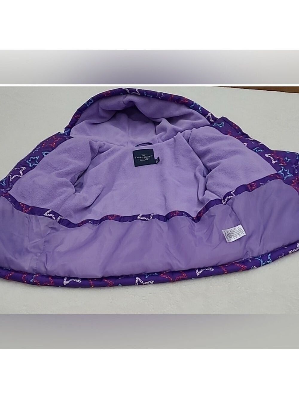 Faded Glory Toddler Purple Star Print Hooded Puffer Jacket 24 Months NWOT - Picture 3 of 13
